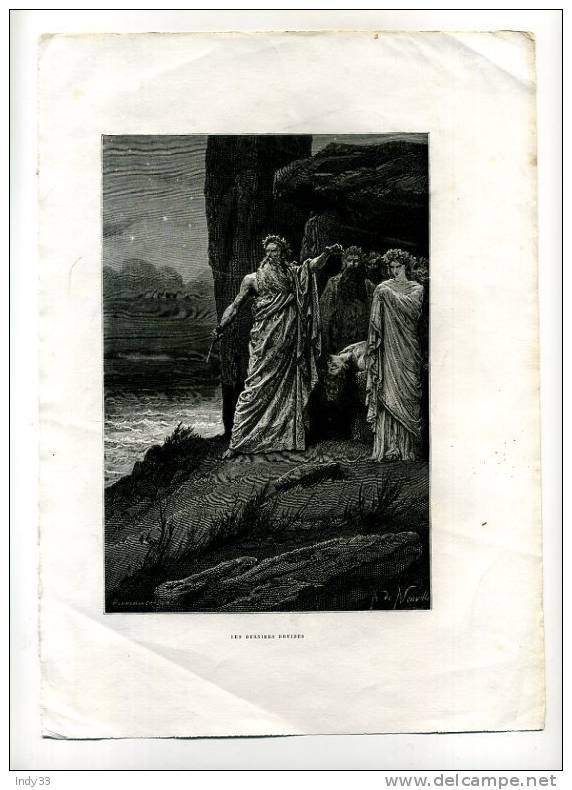 - LES DERNIERS DRUIDES  . GRAVURE SUR BOIS DU XIXe S. - Religión & Esoterismo