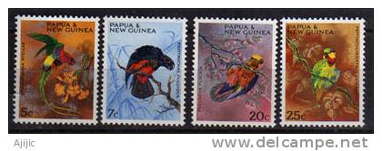 Papouasie. Perroquets. 4 T-p Neufs **. Yvert 122/5 - Perroquets & Tropicaux