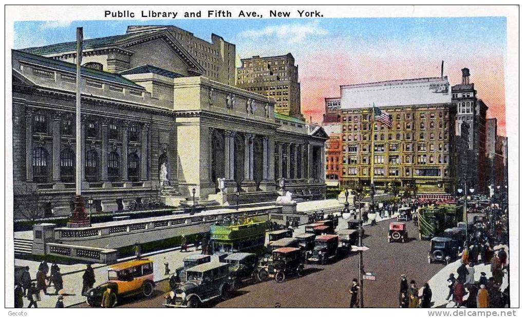 Public Library And Fith Ave. - Adirondack