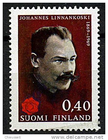 Finlande ** N° 630 - Cent. De La Naissance De J. Linnankoski - Neufs