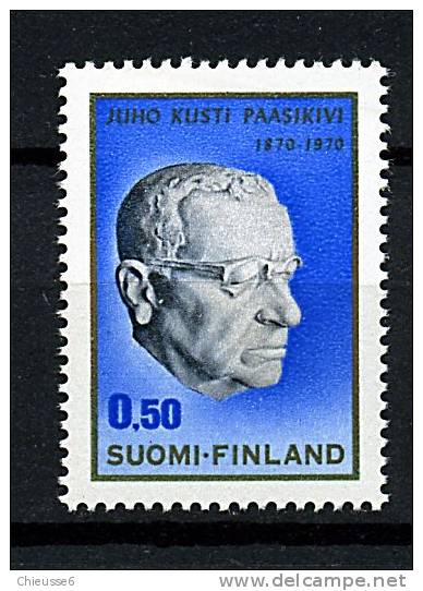 Finlande ** N° 648 - Cent. De La Naissance De F. J. Kussi Paasikivi - Neufs