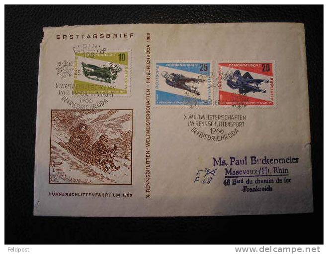 Lettre  DDR Berlin - Luge 1966 - Winter (Other)