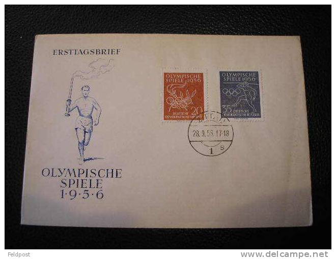 Lettre  DDR  - JO 1956 - Hiver 1956: Cortina D'Ampezzo