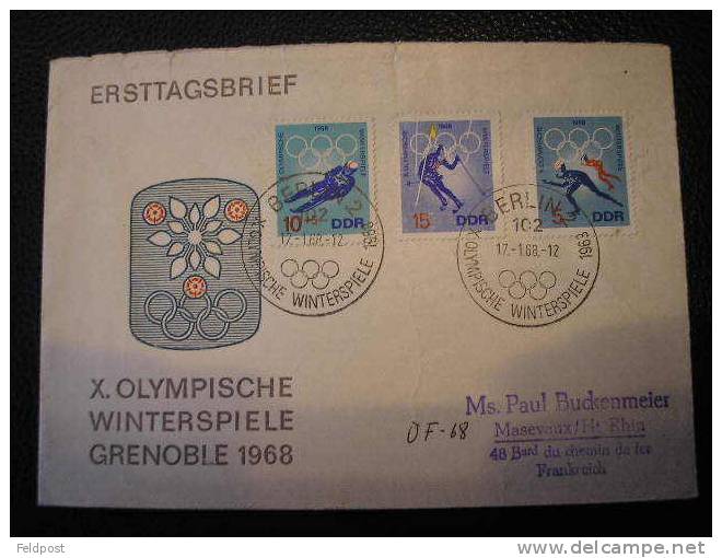 Lettre  DDR  - JO 1968 Grenoble - Winter 1968: Grenoble