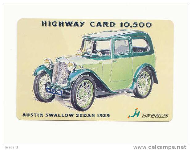 Carte Prépayée Japonaise AUSTIN SWALLOW (5) OLDTIMER Voiture Car Auto Phonecard Japon - Auto's