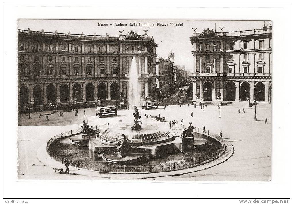 ROMA-Fontana Delle Naiadi In Piazza Termini-ANIMATA E TRAM D'epoca -nuova, Non Viaggiata - In Buone Condizioni - DC1416. - Places & Squares