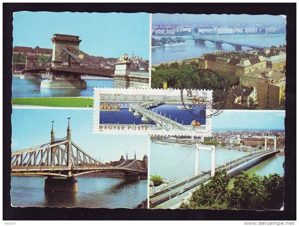 Hungary  1975 MAXI CARD ,with Pont-bridge,BUDAPEST 30 FILER. - Ponts