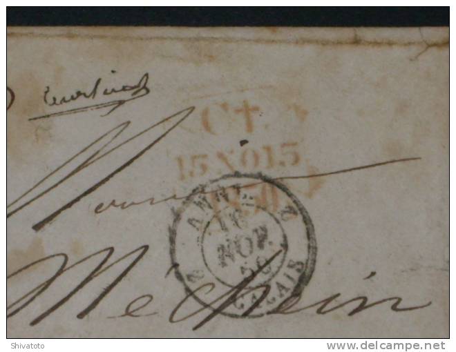 (217)old Stampless Cover From UK(11/15/1850)to France - ...-1840 Prephilately