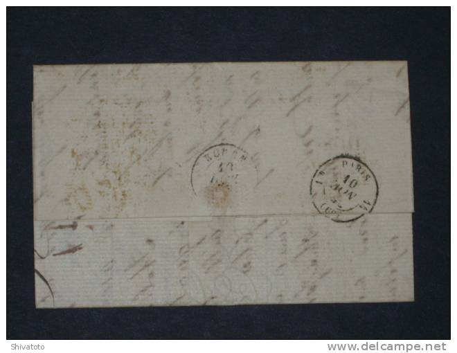 (218) Old Stampless Cover From Leith(UK-11/08/1855)to Rouen(France) - ...-1840 Prephilately