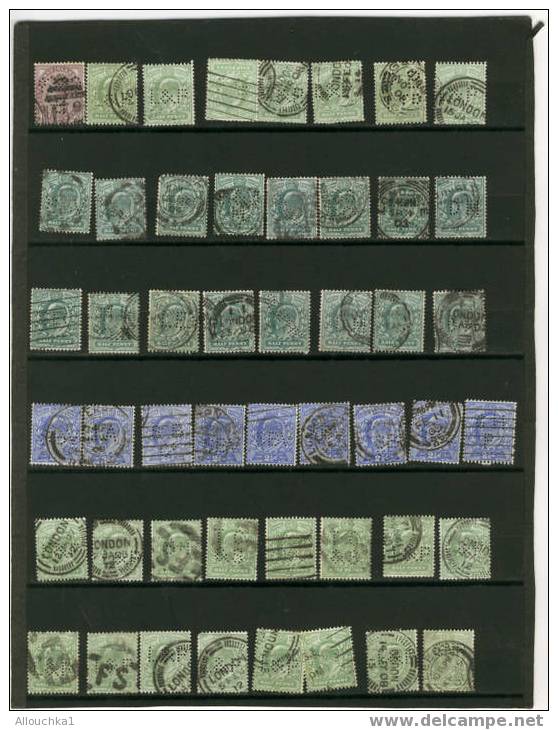 PERFORES /PERFINS /PERFURADOS/PERFORATIS / GREAT BRITAIN 49 TIMBRES /STAMPS VOIR SCANN POUR INDICES ET COTES ANCOPER - Perfins