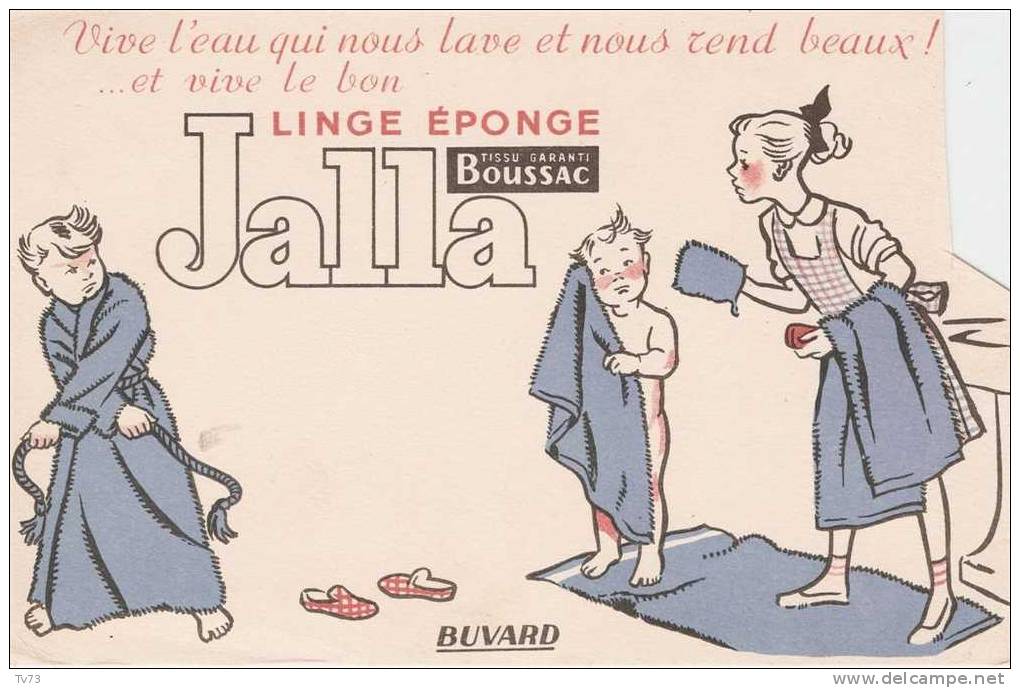 #Bv010 - Buvard : Linge Eponge JALA - Tissu Garanti Boussac - (coupure En Haut à Droite) - Textile & Clothing