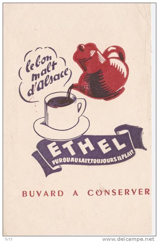 #Bv023 - Buvard :  ETHEL - Le Bon Malt D'alsace - Koffie En Thee