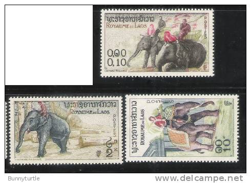 Laos 1958 Various Elephants MLH - Elefanten