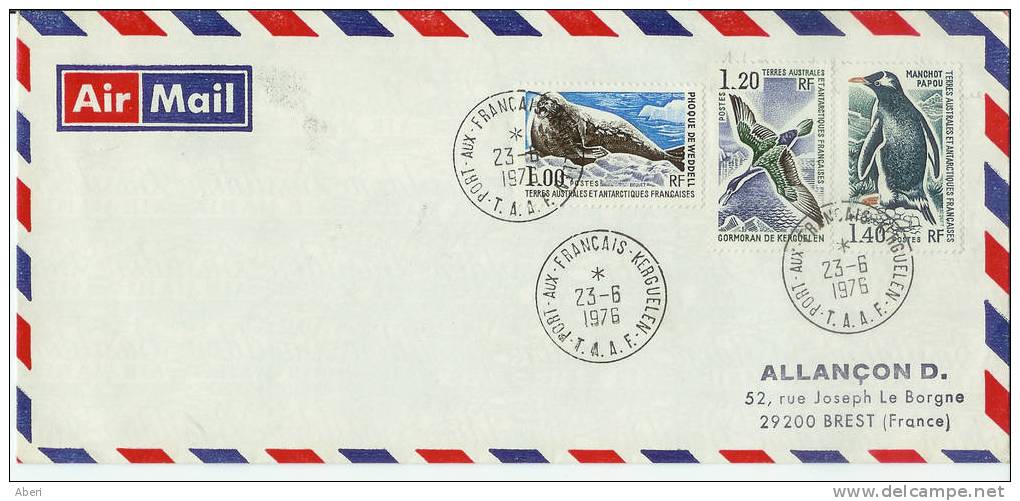 2912  N° 58, 59, 60 - KERGUELEN - 1976 - Cartas & Documentos