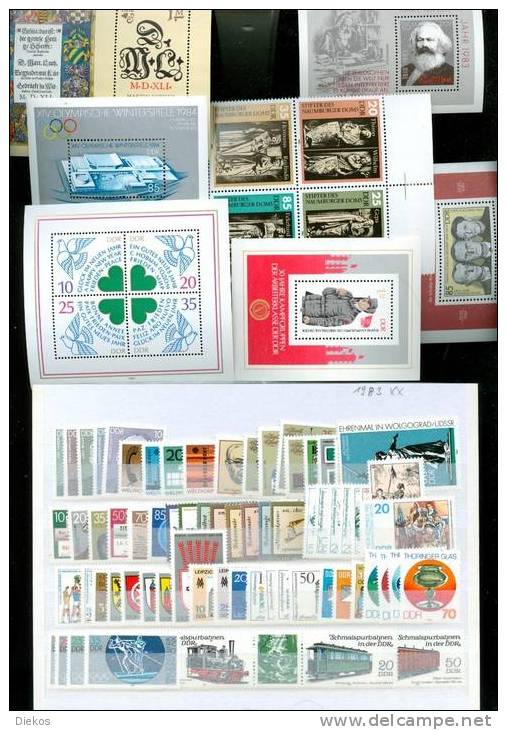 Kompletter Jahrgang DDR 1983  Postfrisch, Complete Year Set, MNH #L401 - Annual Collections