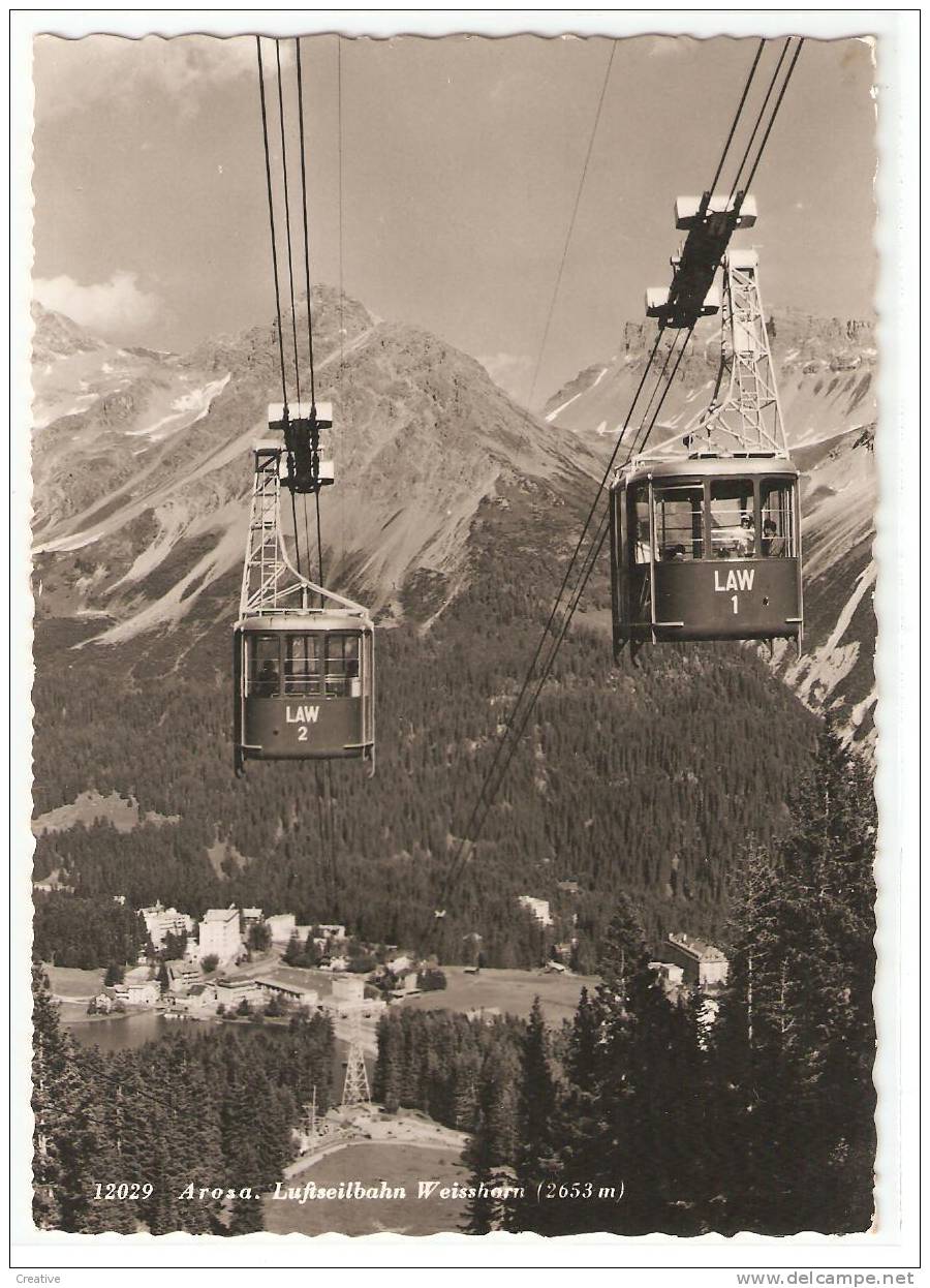 AROSA,Luftseilbahn Weisshorn 1957 - Arosa