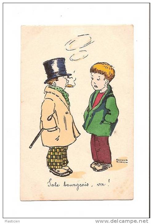 BELLE CARTE D'EDMOND SORNEIN, 2 ENFANTS " Sale Bourgeois, Va ! " - Ebner, Pauli