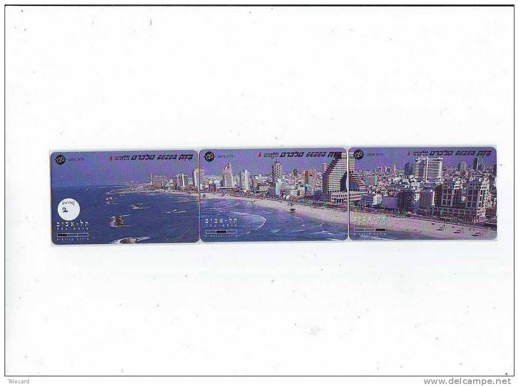 3 Telecartes ISRAEL En Puzzle (2) TEL-AVIV - BEZEQ - Rompecabezas