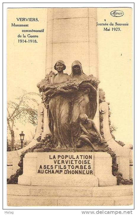 Verviers Monument Commémoratif De La Guerre 1914-1918 - Verviers