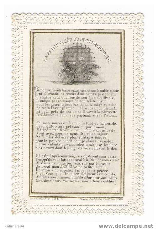 CANIVET Dentelé "LA PETITE FLEUR DU DIVIN PRISONNIER" / PRISE D´HABIT DE SOEUR ....... / CARMEL DE LISIEUX ( 17-2-1925 ) - Images Religieuses