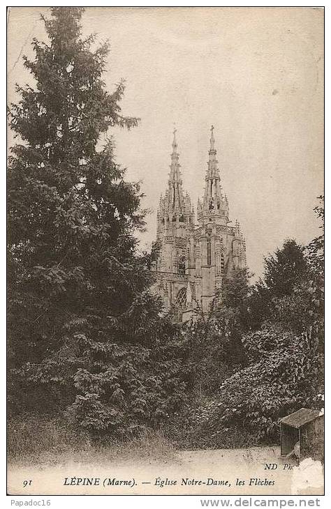 51 - Lépine (= L'Epine) - Eglise Notre-Dame, Les Flèches - ND 91 (circulée 1909 - ) - L'Epine