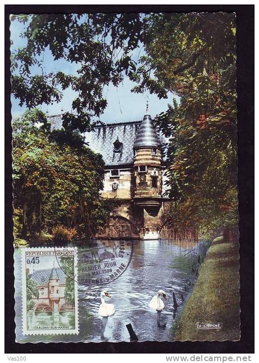 France 1969 FDC Maximum Card,with Ponts-bridge . - Bruggen