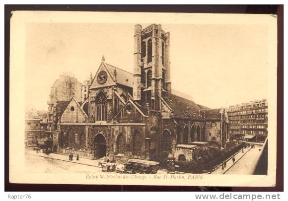 CPA ANIMEE PARIS 3ème Eglise St Nicolas Des Champs Rue St Martin - Arrondissement: 03