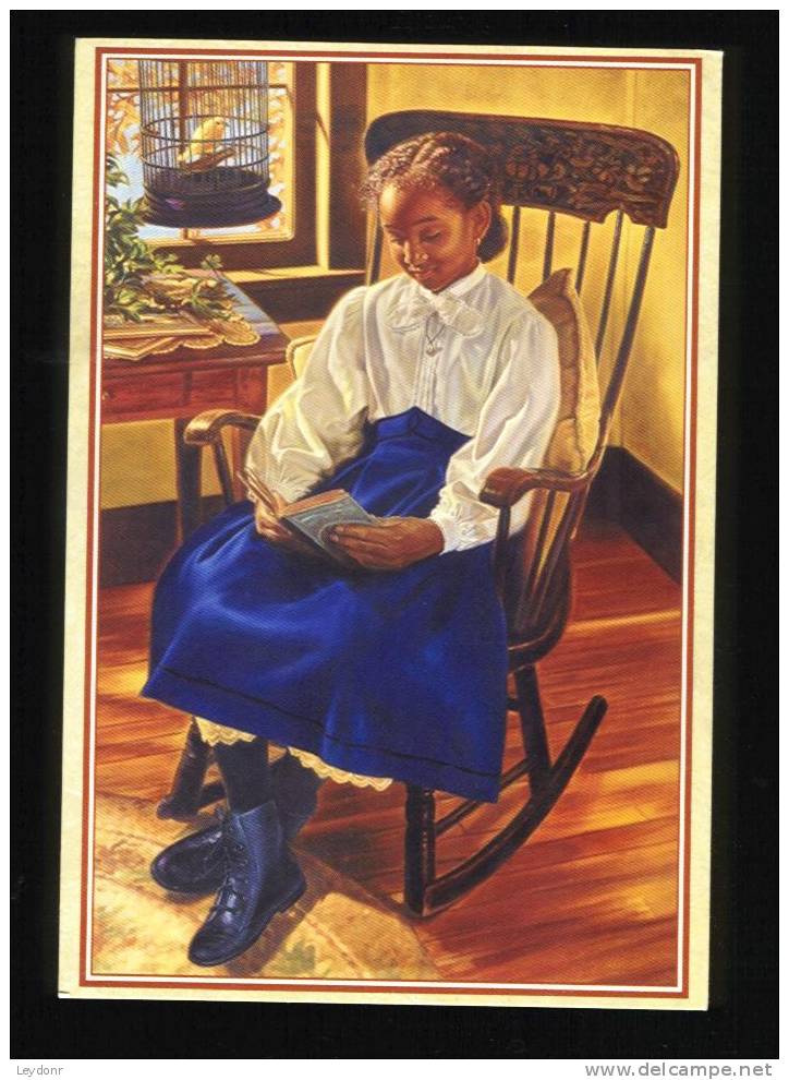 Addy Relaxing With Her Favorite Books... Illustration By Bradford Brown - Black Americana