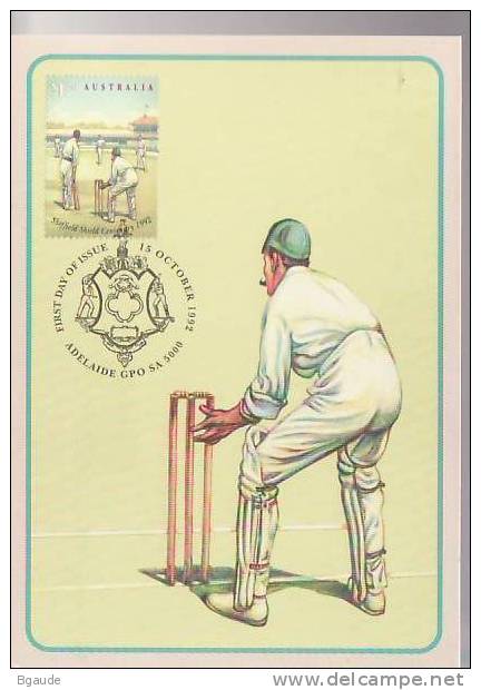 AUSTRALIE Carte Maximum Num.yvert 1283 CRICKET SHEFFIELD - Maximumkarten (MC)