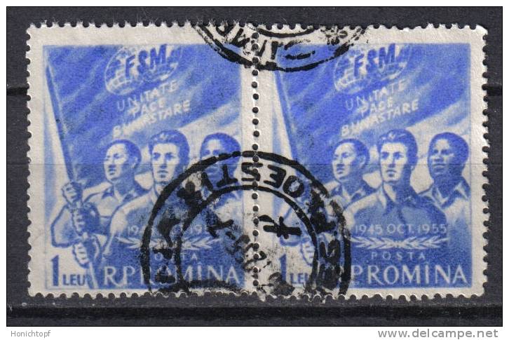 Rumänien; 1955; Michel 1538 O; Weltgewerkschaftbund - Gebraucht