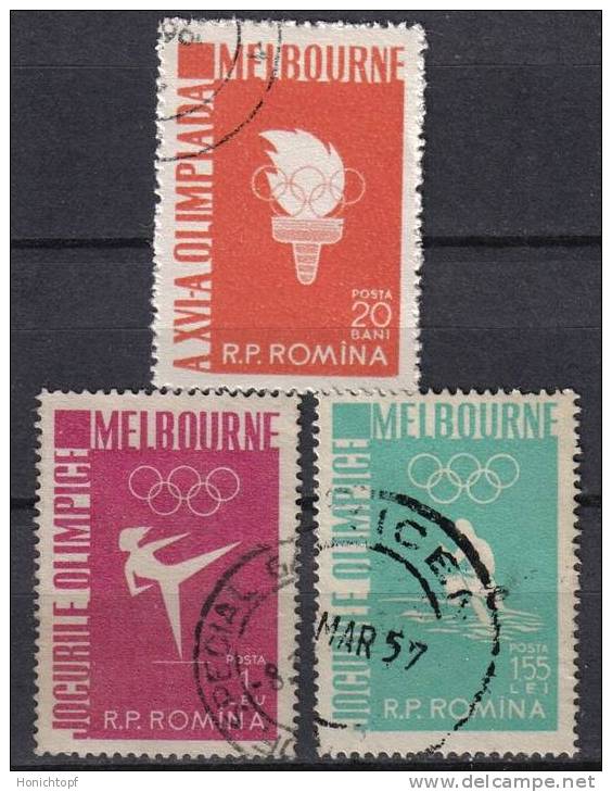 Rumänien; 1956; Michel 1598/0/1 O; Olimpische Sommerspielen - Ete 1956: Melbourne