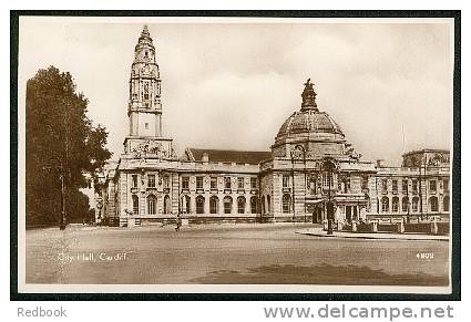 Real Photo Postcard City Hall Cardiff Glamorgan Wales  - Ref 2 - Glamorgan