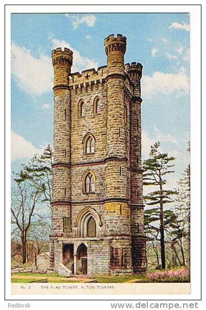 The Flag Tower Alton Towers Stafford Staffordshire 1966 Postcard - Ref 3 - Autres & Non Classés