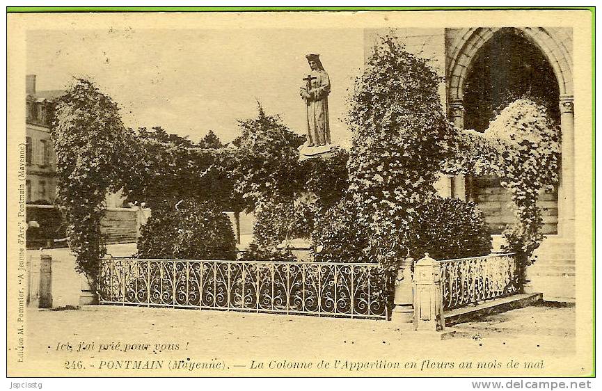 PONTMAIN La Colonne De L'Apparition En Fleurs Au Mois De Mai - Pontmain