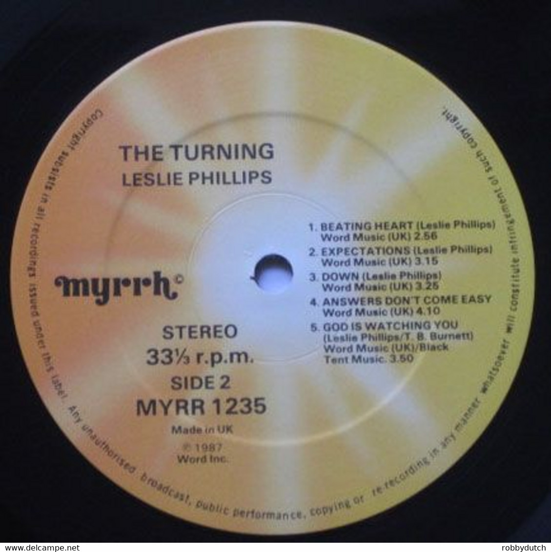 * LP * LESLIE PHILLIPS - THE TURNING (U.K. 1987) - Gospel En Religie