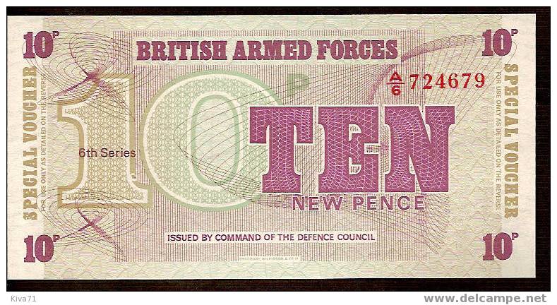 10 Pences   "ANGLETERRE"  Armée "spécial Voucher"    UNC    Bc 0. - Fuerzas Armadas Británicas & Recibos Especiales