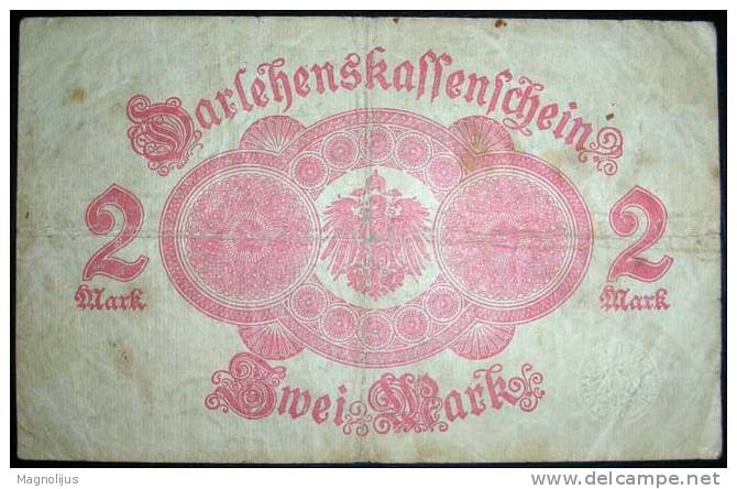 Paper Money,Banknote,Germany,Reich,2 Mark,Dim.110x69mm - Sonstige & Ohne Zuordnung