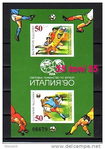 1990 World Cup Football – Italia II S/S- Imperf **MNH  Bulgaria / Bulgarie - 1990 – Italien
