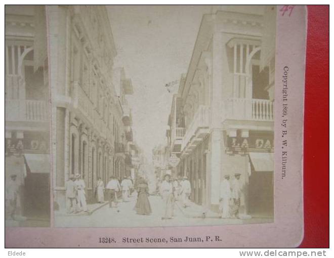 Carte Stereo 2 Vues  San Juan Street Scene By Kilburn Littleton New Hampshire - Puerto Rico