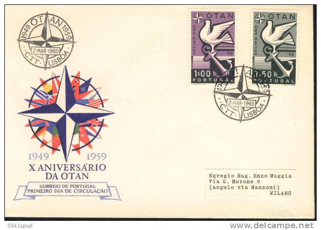 1960 Portugal FDC  OTAN NATO Sur Lettre - OTAN