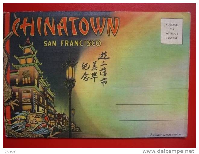 Chinatown San Francisco Carte Systeme Avec Depliant 18 Vues - China