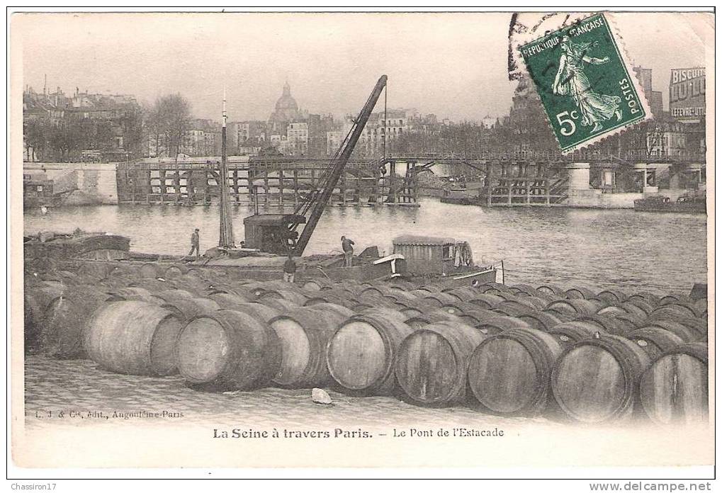 75 -   PARIS -    La Seine à Travers Paris - Le Pont De L´Estacade - Chargement D´une Péniche - Distrito: 13