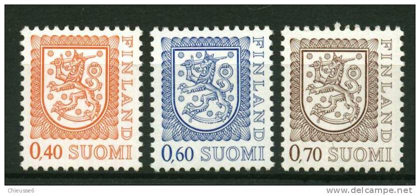 Finlande** N° 724 à 726 - Armoiries - Unused Stamps