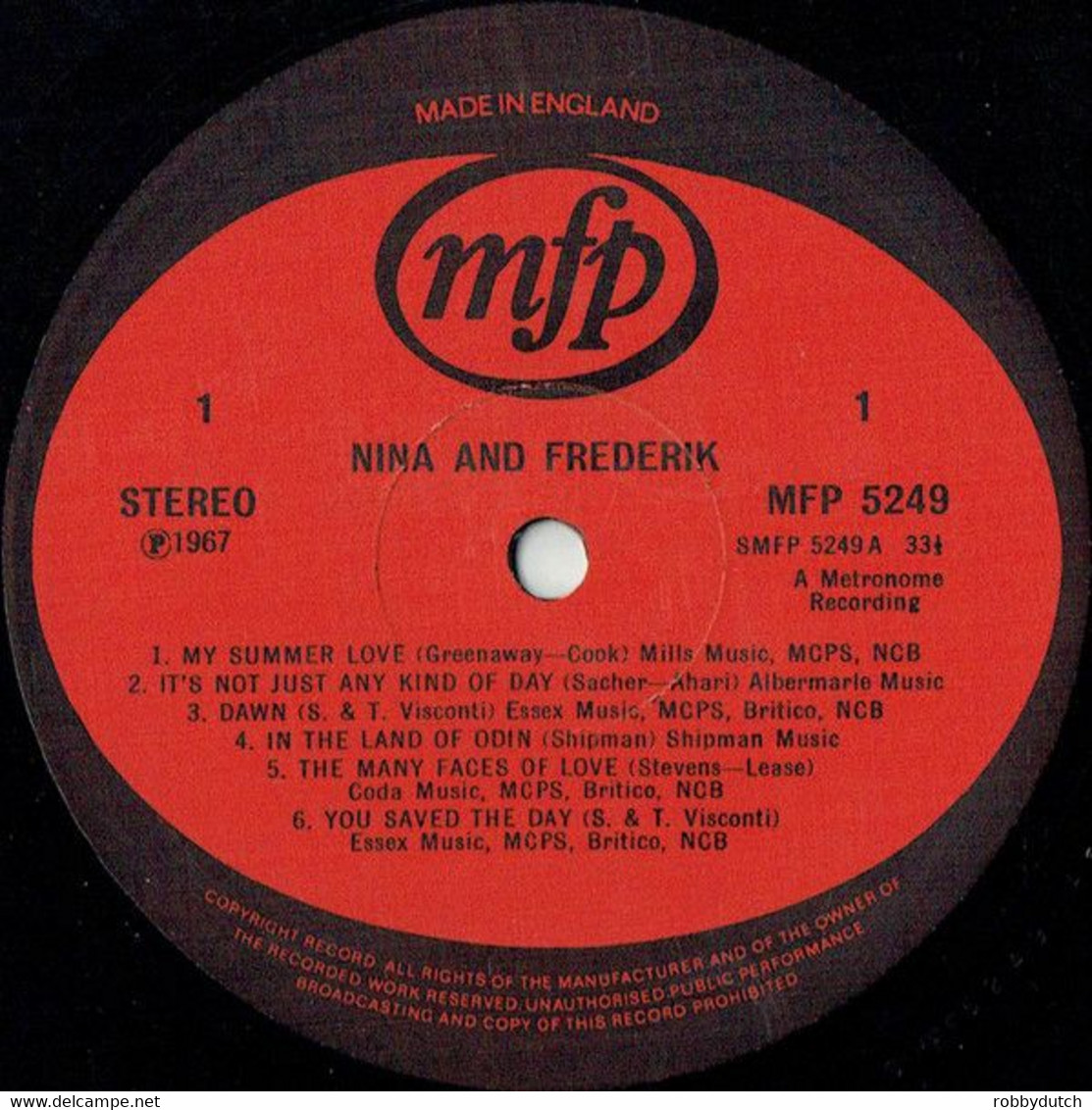 * LP * NINA & FREDERIK - SAME (England 1967) - Sonstige - Englische Musik