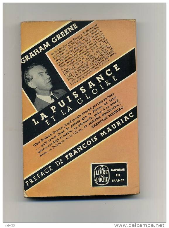 - LA PUISSANCE ET LA GLOIRE  PAR G. GREENE . LE LIVRE DE POCHE N°104   1964 - Roman Noir