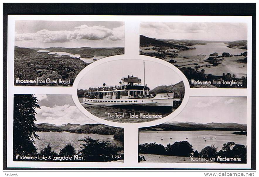 Real Photo Postcard Boat Ship The Teal Steamer Lake Windermere Lake District Cumbria - Ref A11 - Paquebote