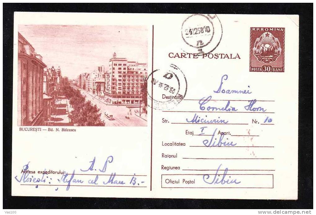 Romania TRAM 1958 Postal Stationery Enteire Postal Postcard Tramway. - Tranvie