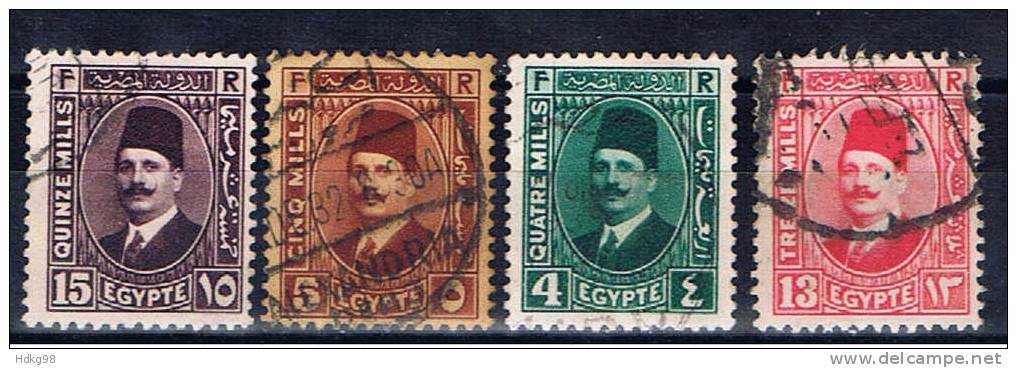 ET+ Ägypten 1927 Mi 123-24 128-29 - Used Stamps