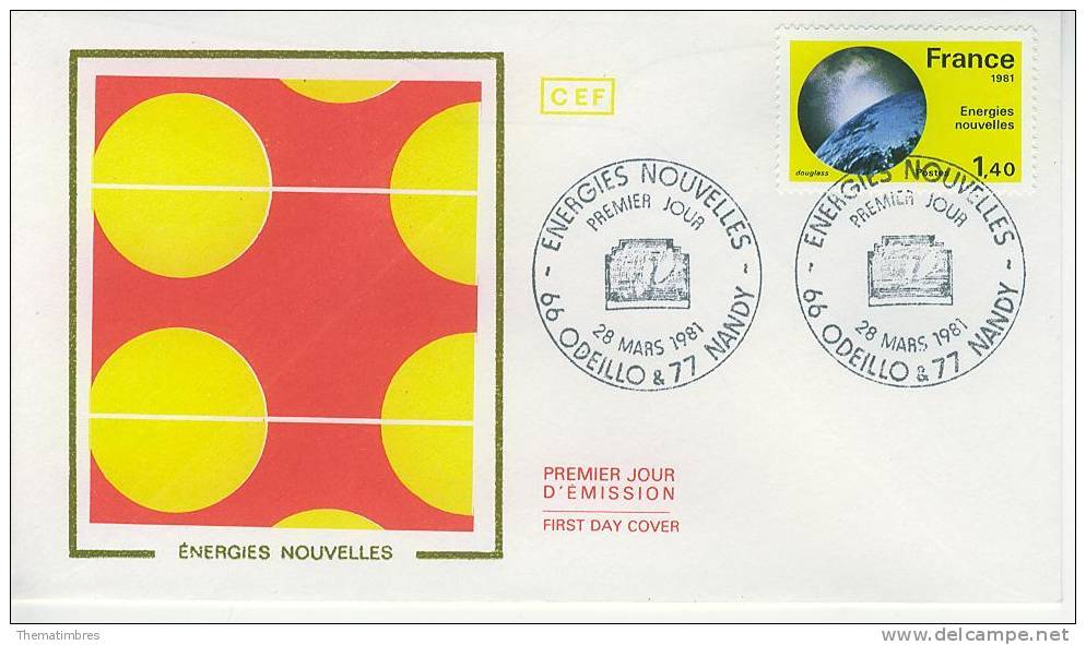 BJ0664 Energies Nouvelles Solaire 2128 France 1981 FDC Premier Jour - Sonstige & Ohne Zuordnung