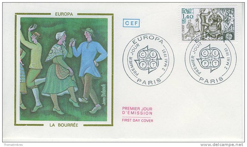 BJ0670 Europa Danse Folklore La Bourrée 2138 France 1981 FDC Premier Jour - 1981